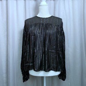 H & M Metallic Striped Blouse Size 6